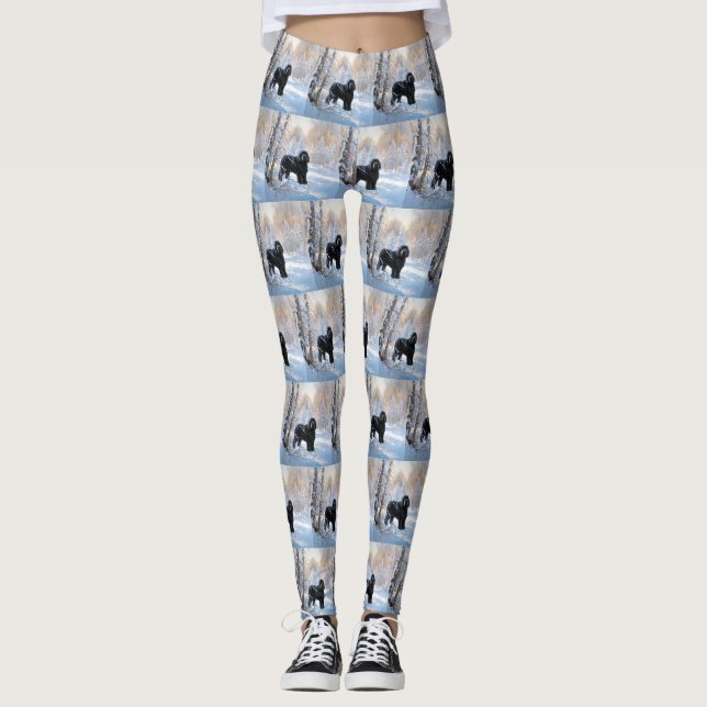 Leggings Black Russian Terrier Laisser neiger Noël (Devant)