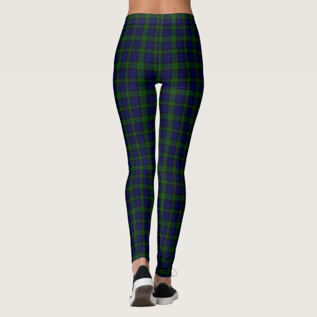 Leggings Black Watch Tartan bleu vert Plaid (Dos)