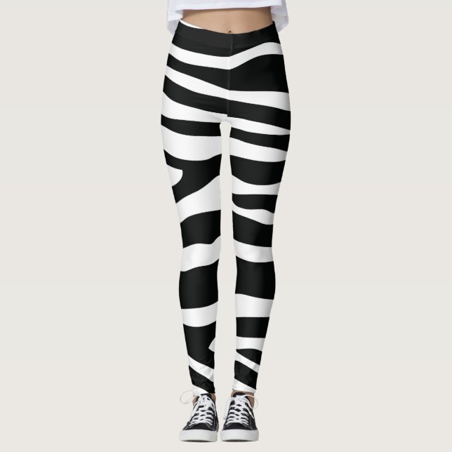 Leggings black zebra  (Devant)