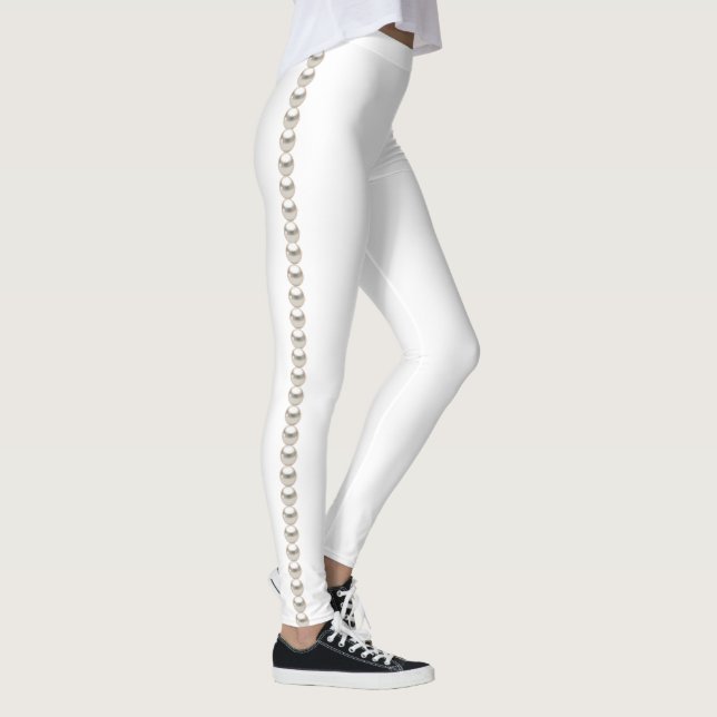 Leggings Blanc avec perles (Droite)