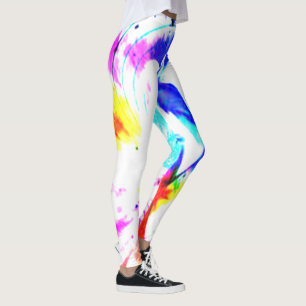 Leggings blanc bleu jaune vert éclat éclatant couleurs lgbt