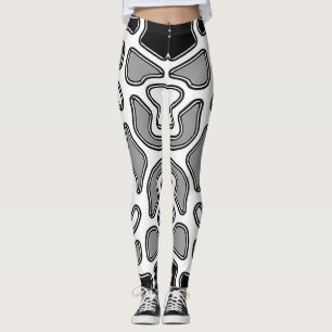 Leggings Blanc et noir sans soudure "Ratti_Creative_Arts"