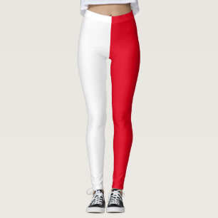 Leggings Blanc rouge de deux tons