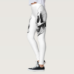 Leggings blancs crâne