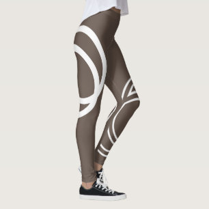 Leggings Blancs créatifs Monochrome Intersecté Cercles Legg