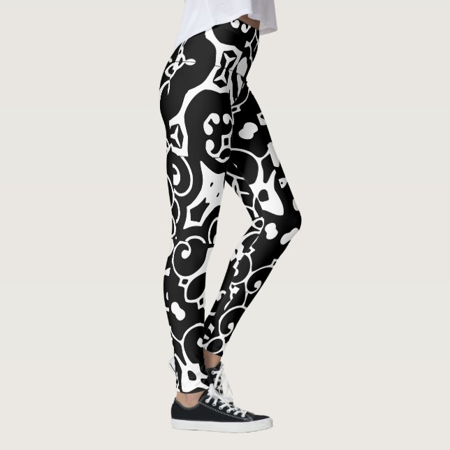 Leggings Blancs d'ébène Abstrait 4Helen (Droite)