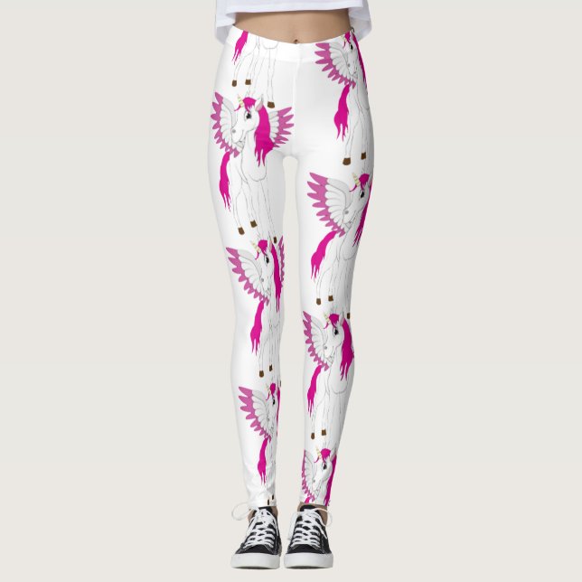 Leggings blancs du Parti Unicorn (Devant)