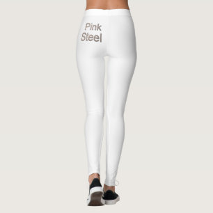 Leggings blancs Pink Steel word