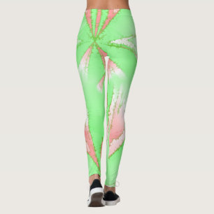 Leggings blancs rose vert printemps