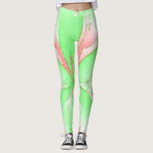 Leggings blancs rose vert printemps