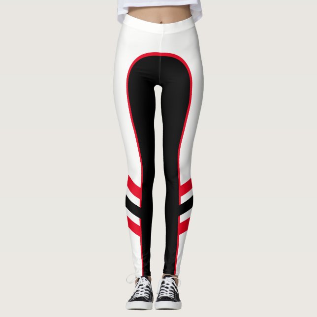 Leggings blancs/rouges/noirs (Devant)