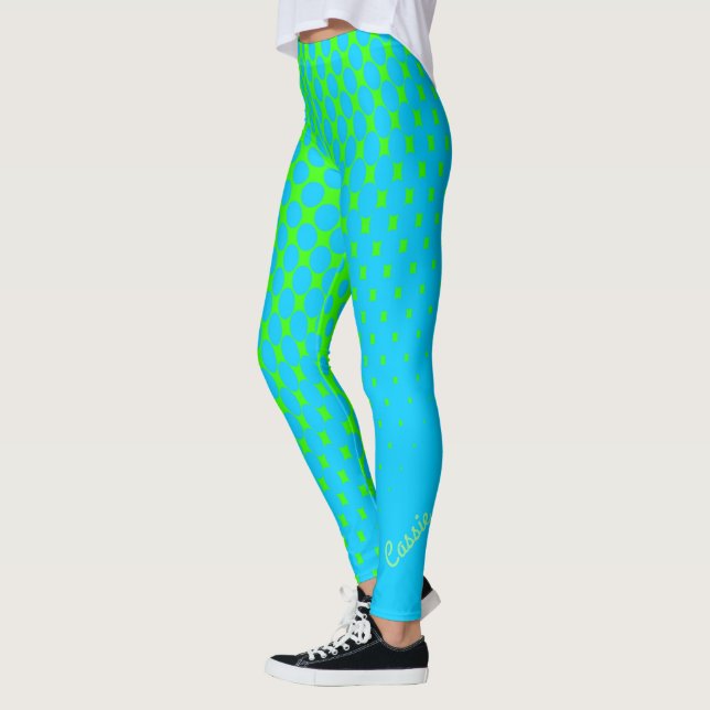Leggings Bleu à vert Legs Motif dégradé (Gauche)