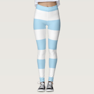 Leggings Bleu, Blancs, Motif rayé