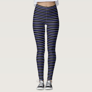 Leggings Bleu bleu marine rayures noires