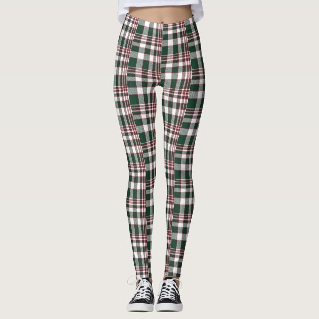 Leggings Bleu Checker Empreintes toutes-sur-impression (Devant)