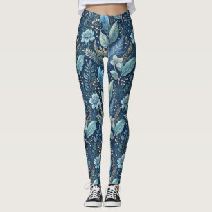 Leggings Bleu complexe et vert botanique - bleu foncé étoil
