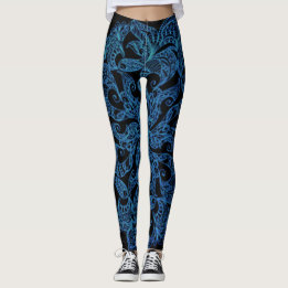 Leggings Bleu, copie de mode, motif