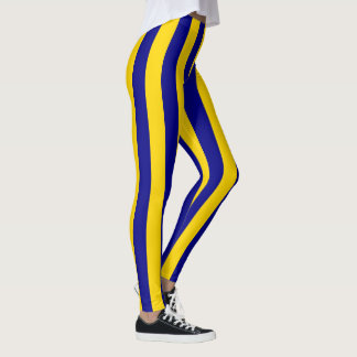 Leggings Bleu de Californie et bandes verticales d'or