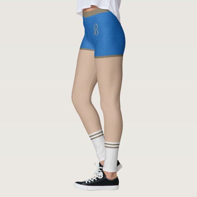 Leggings Bleu Denim Jeans Shorts Tiges et Chaussettes en to (Gauche)