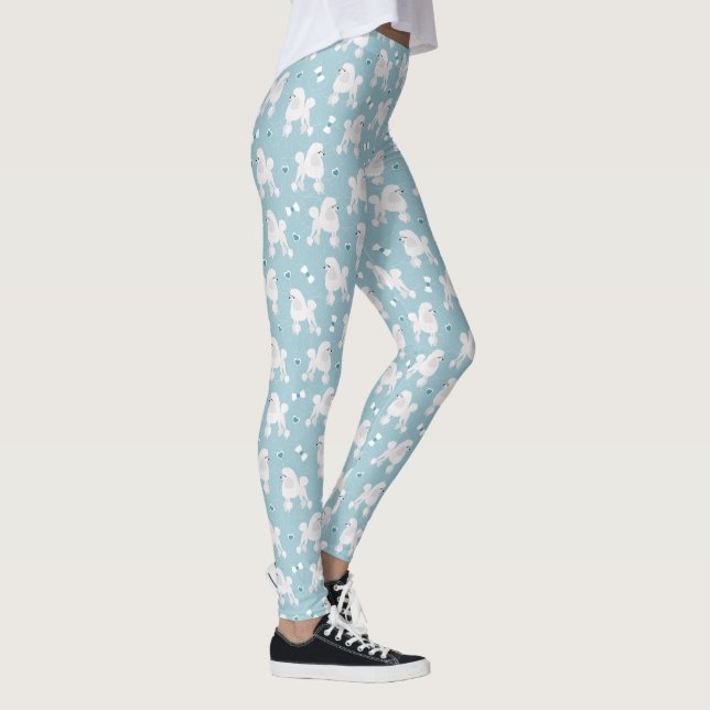 Leggings Bleu des Motifs de canicules et de vaches blanches (Droite)
