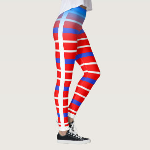 Leggings Bleu et blanc amusant bande horizontale sur votre
