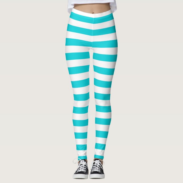 Leggings Bleu et blanc de la piscine (Devant)