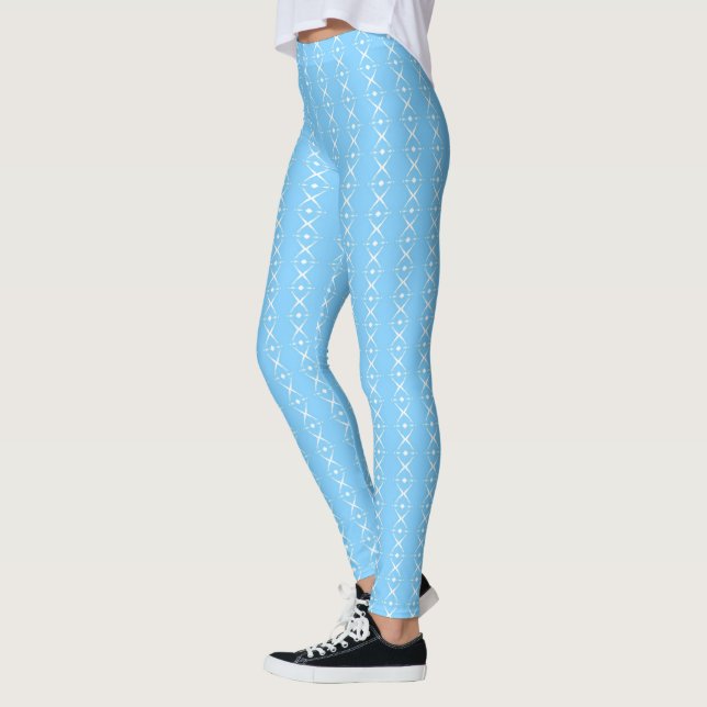 Leggings Bleu et blanc rayé (Gauche)