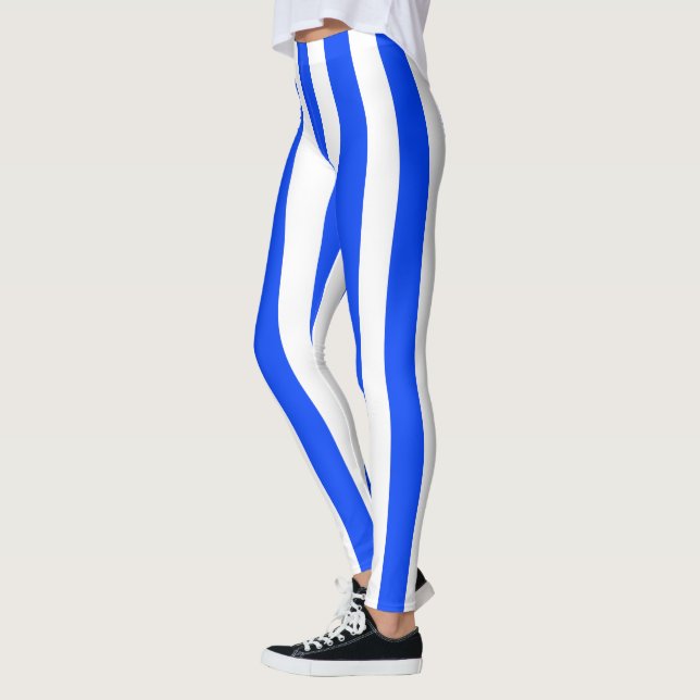 Leggings Bleu et Motif blanc pour voiles verticales (Gauche)