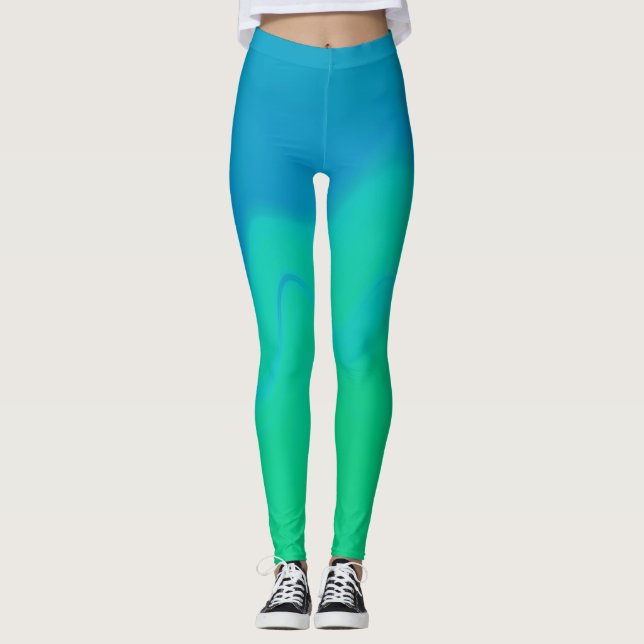 Leggings ~ bleu et vert (Devant)