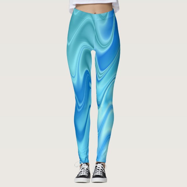 Leggings Bleu foncé Abstrait (Devant)