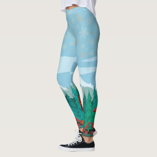 Leggings Bleu glacé avec Flèches dorées
