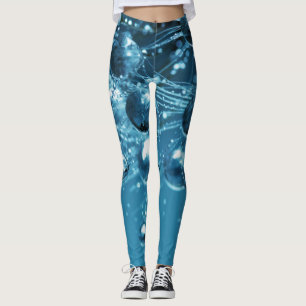 Leggings Bleu gouttelette d'eau Abstraite