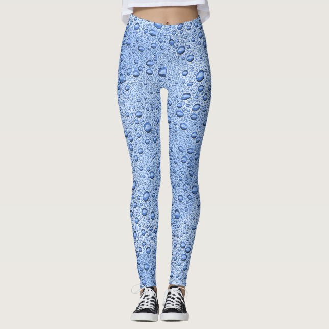 Leggings Bleu gouttelettes d'eau (Devant)