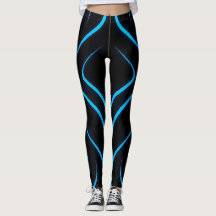 Leggings bleu néon et noir avec Patte futuriste