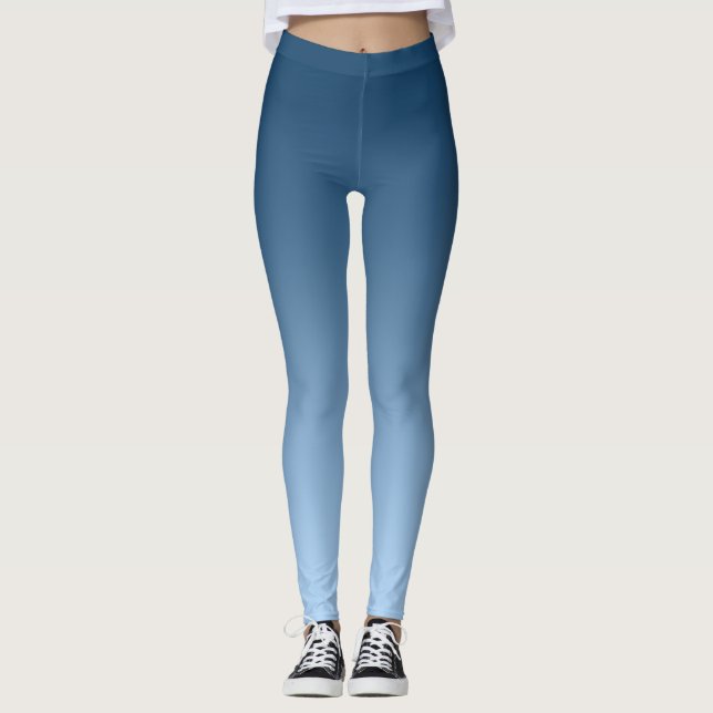 Leggings Bleu neutre et simple de gradient (Devant)