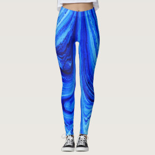 Leggings Bleu nuances d'eau couleur art