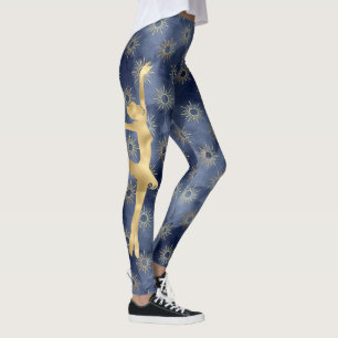 Leggings Bleu, or, Ballerina et Motif de soleil