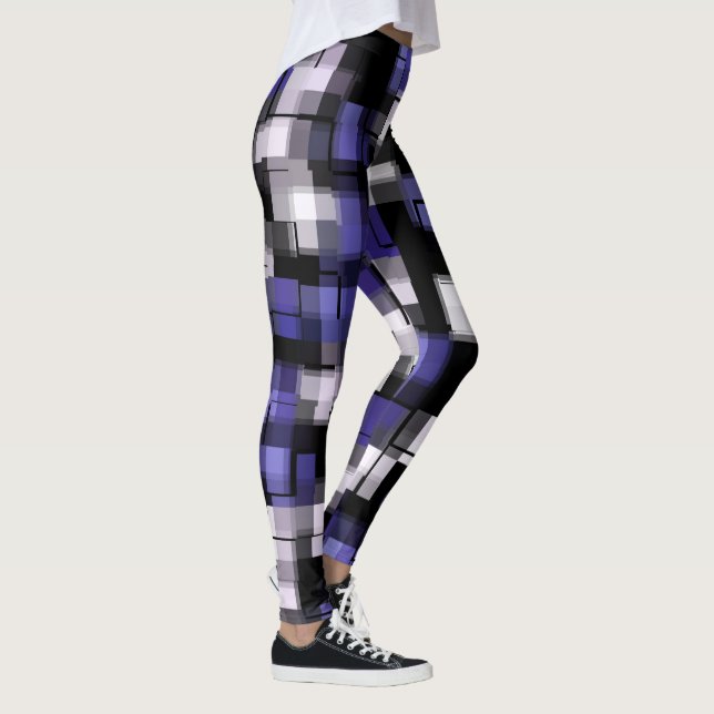 Leggings Bleu pourpre Noir Blanc tendance (Droite)