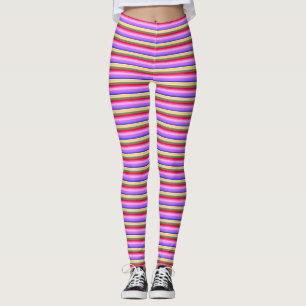 Leggings Bleu pourpre vert jaune orange rose rouge