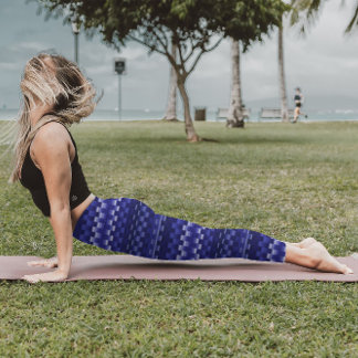 Leggings Bleu Profond Violet Trippy Stripes Cool Psychedéli