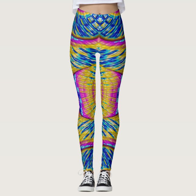 Leggings ~ bleu rose jaune ~ Original (Devant)