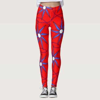 Leggings bleu rouge