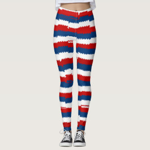 Leggings Bleu rouge Blancs