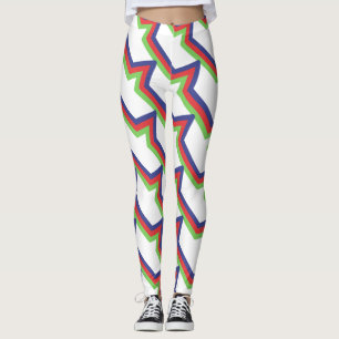 Leggings Bleu rouge rayé