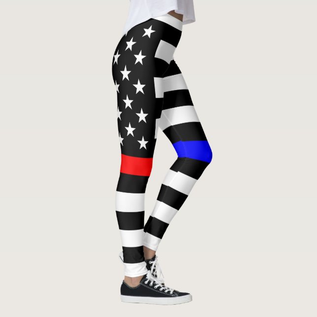 Leggings bleu thin line polirefighter (Droite)