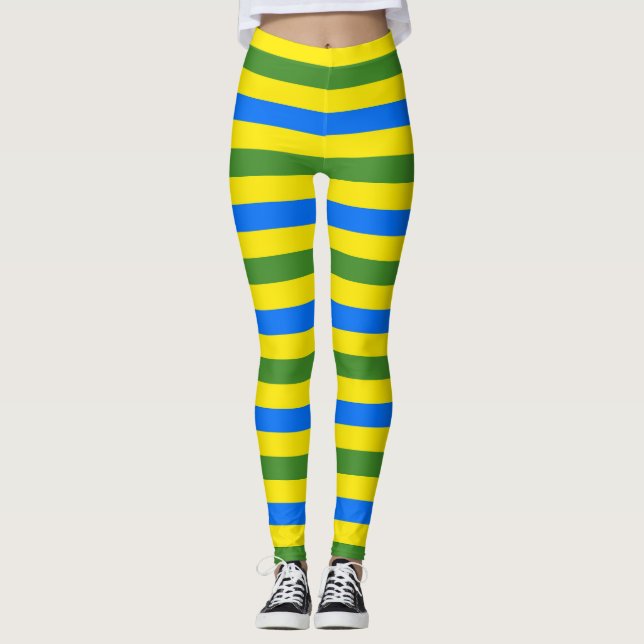 Leggings Bleu vert et jaune (Devant)
