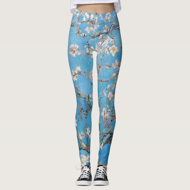 Leggings Bleu Vincent van Gogh Art Peinture (Devant)