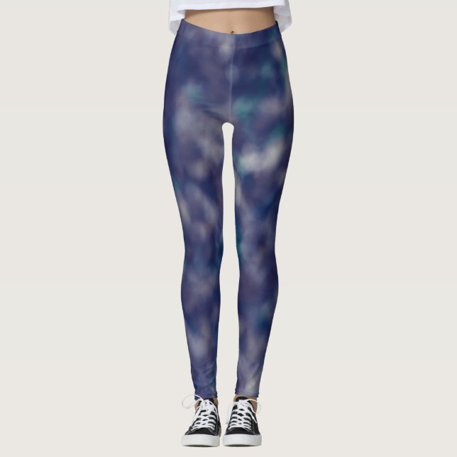 Leggings Bleu violet tendance Unique Cool chic (Devant)