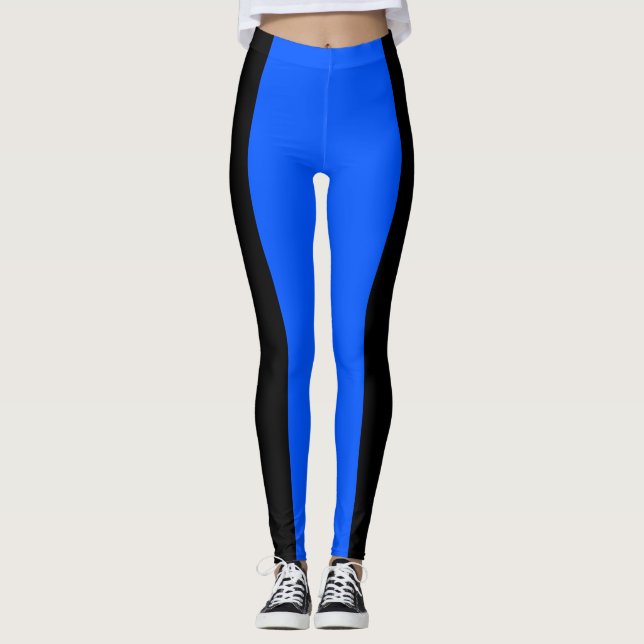 Leggings bleus et noirs (Devant)