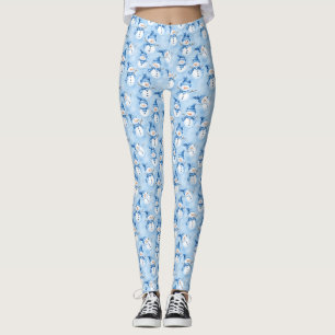 Leggings bleus neige de Noël